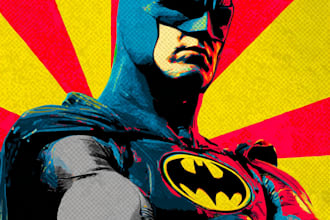 design an amazing superhero pop art