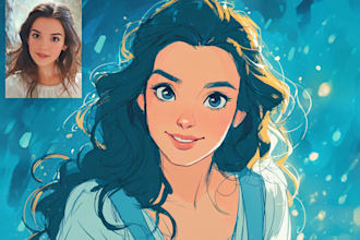 create a beautiful disney style portrait