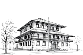 hand draw architectural sketches interior and exterior
