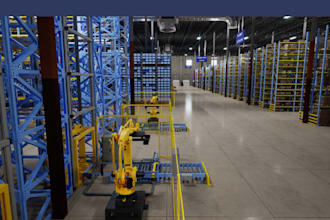 do realistic 3d warehouse, 3d industrial building, 3d factory with 3d rendering