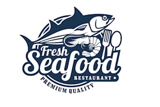 do modern fish food logo design