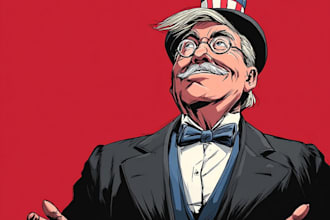 create custom political satire or editorial cartoon art