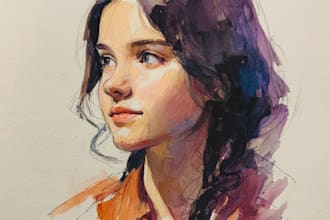 draw your portrait in a watercolor