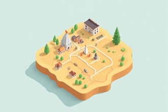 create 2d isometric illustration or map