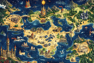 draw fantasy map dnd world map game map design