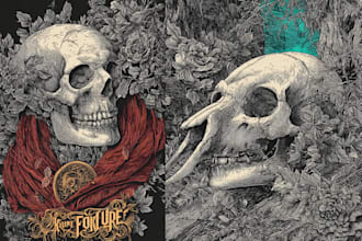 draw a metal, horror, dark art