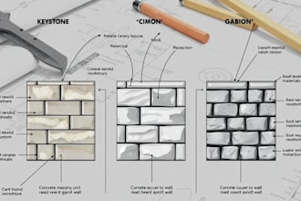 do structural design of keystone, cmu, gabion retaining wall