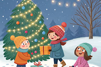 do christmas children book illustration