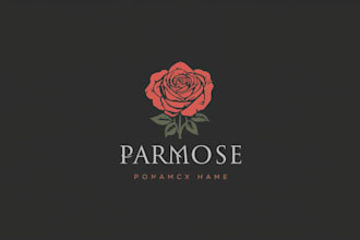 design a beautiful rose logo with elegant and timeless style