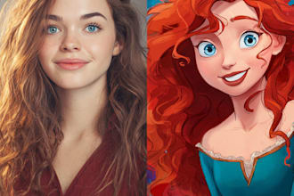 do an portrait into cartoon disney