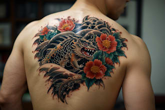 do a tattoo design in japanese style