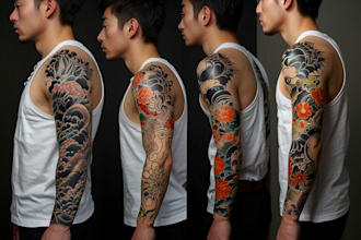 make super artistic tattoo designs in japanese style