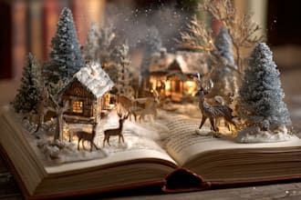 make a christmas stories kids book cover design