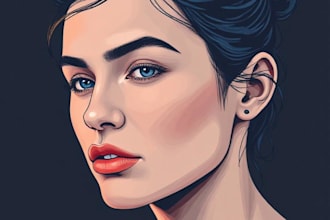 draw realistic high quality vector portraits