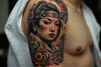 do an super artistic tattoo designs in japanese style