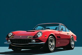 make an vector art portrait , vehicle