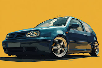design realistic vector portrait of your car or any vehicle