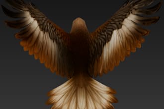 create a majestic and realistic 3d eagle model
