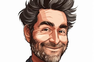 create a cartoon,caricature logo