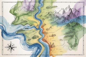 do watercolors custom illustrated maps in procreate for you