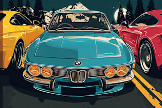 create amazing detail illustration of your cars and vehicles