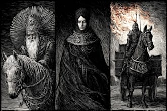 do dark medieval art illustration for you