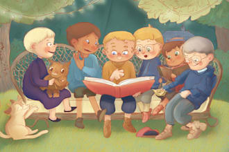 draw custom gay couple portraits for storybooks or personal use
