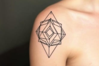 create minimalist tattoo, monoline, line art illustration