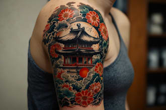create a super artistic tattoo designs in japanese style