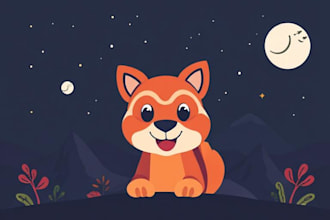 create a unique custom vector illustration in flat style