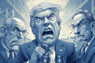 illustrate a custom comic strip or story with political satire
