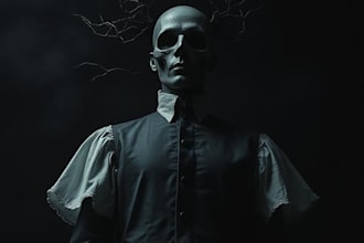 draw a custom dark surrealism for apparel