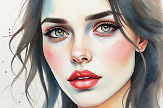 create a custom watercolor portrait