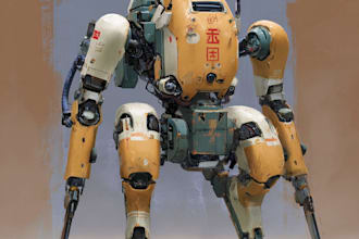 design futuristic mecha and robotic characters