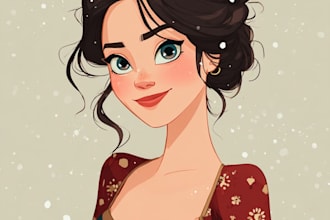 make a disney children cartoon illustration