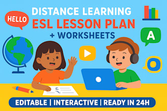 prepare a distance learning esl lesson plan with engaging worksheets