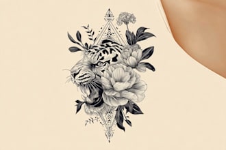 design a linear minimalist tattoo design