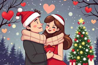 make a christmas card or a christmas themed pop art portrait