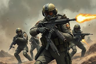 create realistic military, war, or sci fi illustrations