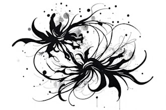 custom an abstract black tattoo design