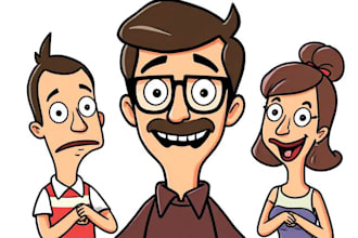 draw you in bob burgers cartoon style pro