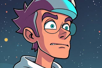 draw a cartoon futurama style portrait