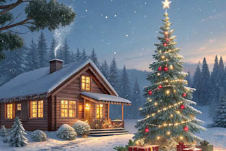 create a christmas illustration in my style