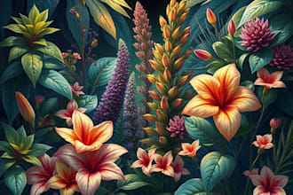 draw digital botanical illustrations
