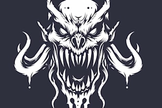 design horror fun creature logo art
