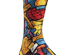 design custom sock pattern tech pack of sock funky sock