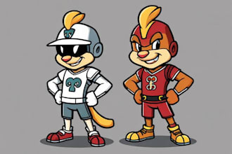draw custom mascot and cartoon character illustration