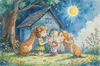 watercolor children book illustration