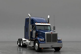 model and design a custom 3d truck for games, animation, or printing