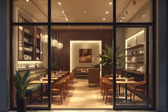 design coffee shop, bar, spa, nail salon, and boutique